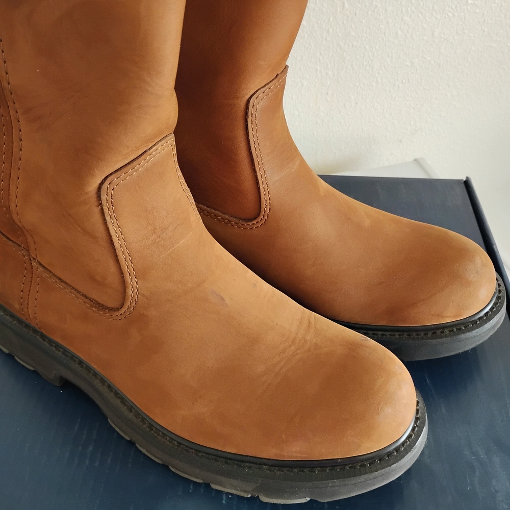 Wolverine Tan Leather Mens Work Boots Size 8.5